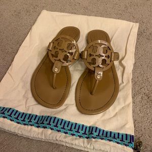 Tory Burch Miller Parent Calf sandals in size 8.5 color Sand